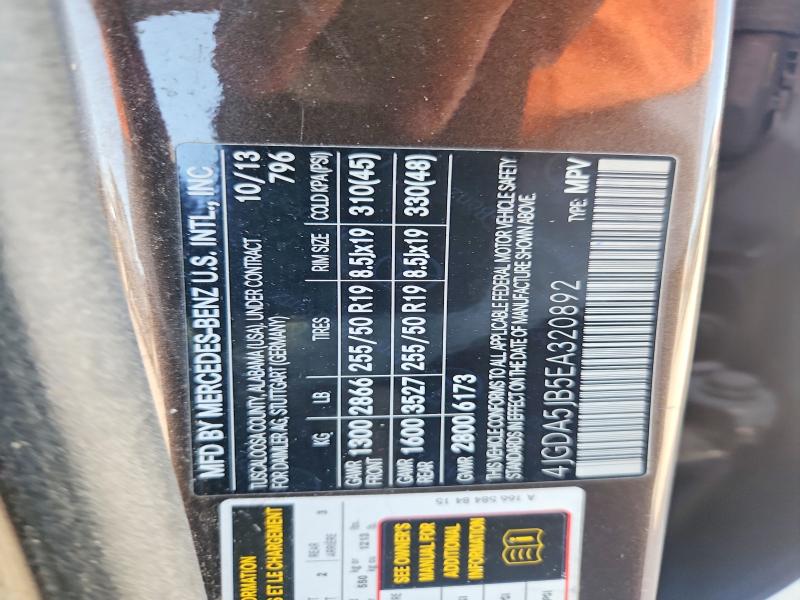 Продажа на аукционе авто 2014 Mercedes-benz Ml, vin: 4JGDA5JB5EA320892, номер лота: 65901486