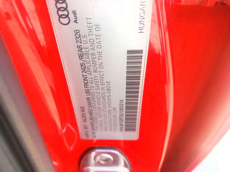 Aukcja sprzedaży 2016 Audi S3, vin: WAUB1GFF2G1083314, numer aukcji: 64741396
