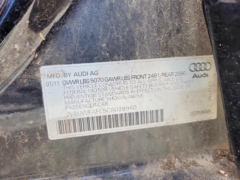 2012 Audi A4 მანქანა იყიდება აუქციონზე, vin: WAUWFAFL5CA028940, აუქციონის ნომერი: 63805946