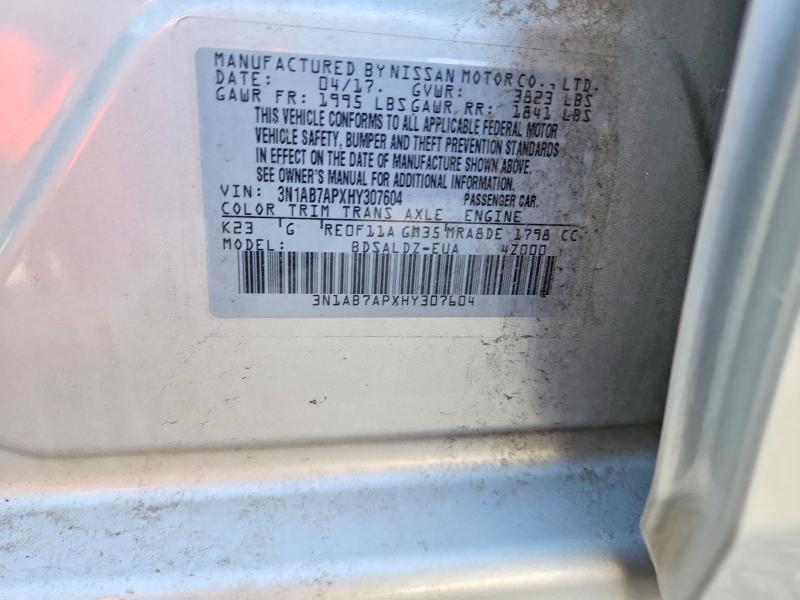 Продаж на аукціоні авто 2017 Nissan Sentra, vin: 3N1AB7APXHY307604, номер лоту: 67166746