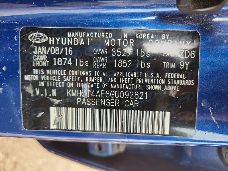 Продаж на аукціоні авто 2016 Hyundai Accent, vin: KMHCT4AE8GU092821, номер лоту: 64457086