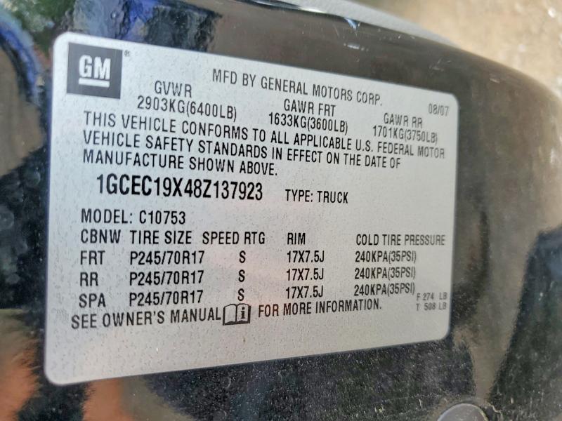 65008426 :رقم المزاد ، 1GCEC19X48Z137923 vin ، 2008 Chevrolet Silverado مزاد بيع