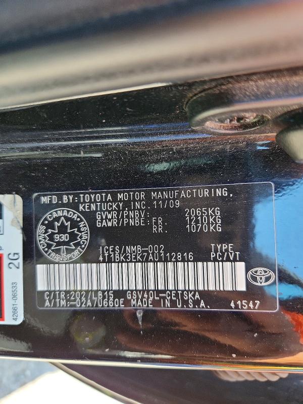Aukcja sprzedaży 2010 Toyota Camry, vin: 4T1BK3EK7AU112816, numer aukcji: 63290906
