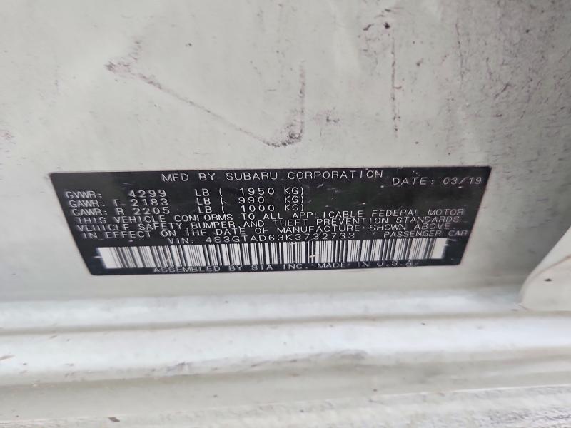 Продаж на аукціоні авто 2019 Subaru Impreza, vin: 4S3GTAD63K3732733, номер лоту: 65329216