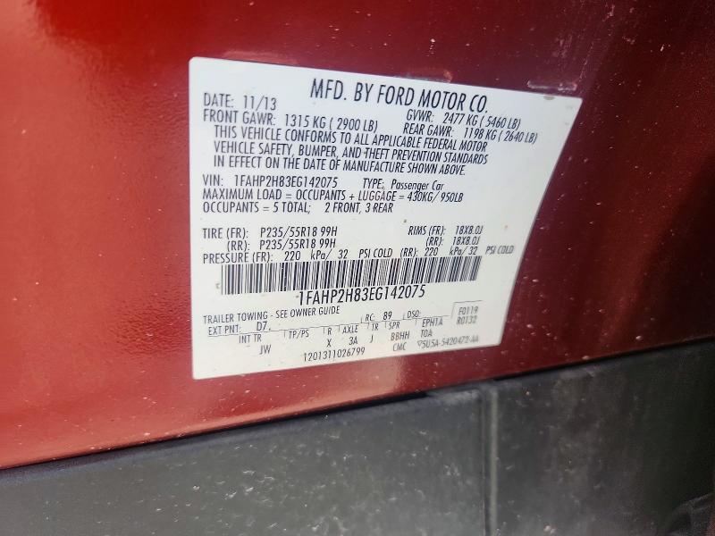 Aukcja sprzedaży 2014 Ford Taurus, vin: 1FAHP2H83EG142075, numer aukcji: 66081556