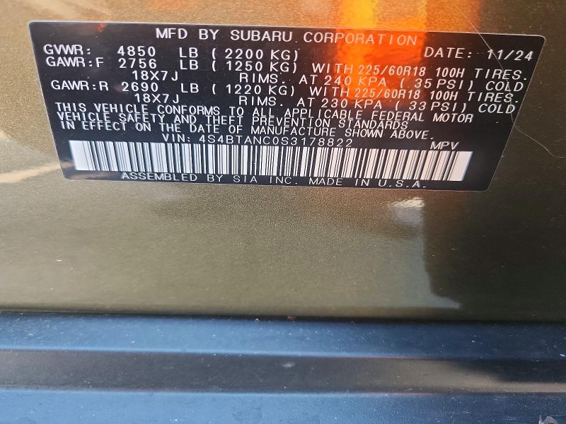 Продаж на аукціоні авто 2025 Subaru Outback, vin: 4S4BTANC0S3178822, номер лоту: 66543976