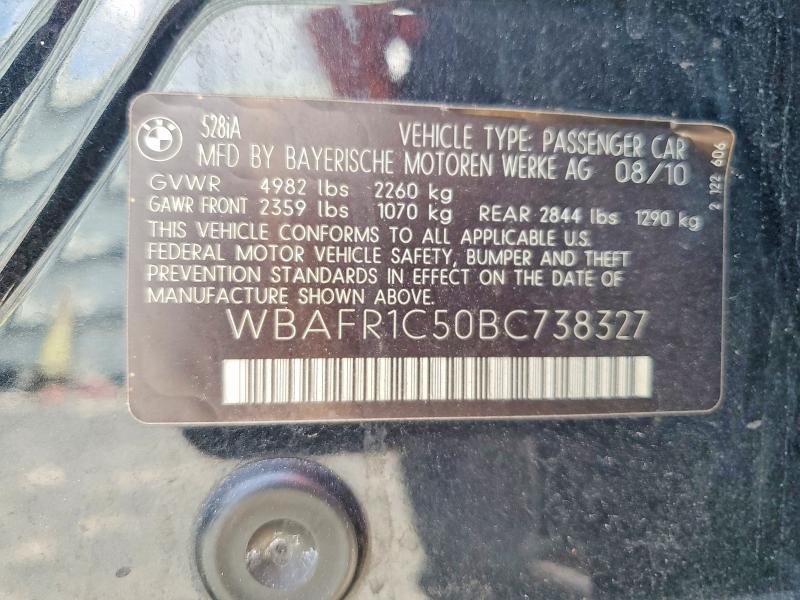 Продажа на аукционе авто 2011 Bmw 528i, vin: WBAFR1C50BC738327, номер лота: 65316546