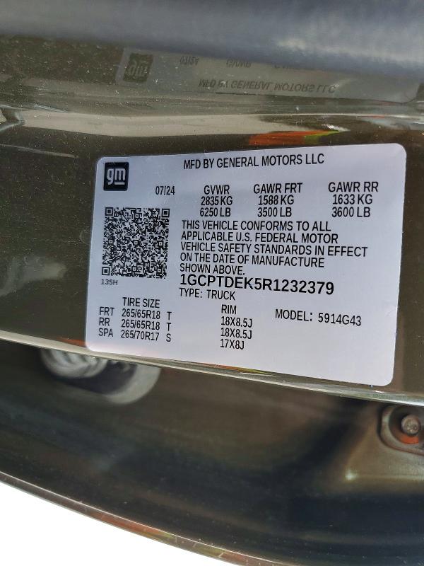 Продажа на аукционе авто 2024 Chevrolet Colorado, vin: 1GCPTDEK5R1232379, номер лота: 64995486