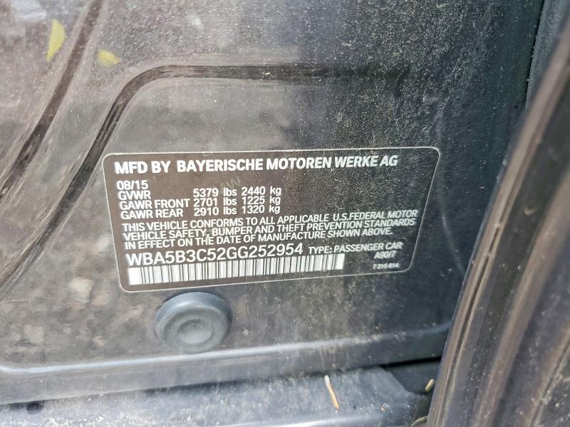 Aukcja sprzedaży 2016 Bmw 535, vin: WBA5B3C52GG252954, numer aukcji: 64844226