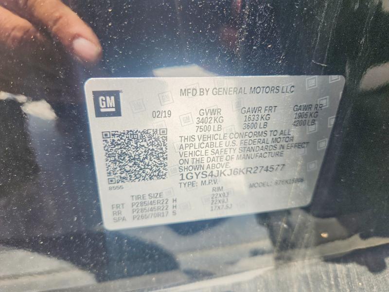 Aukcja sprzedaży 2019 Cadillac Escalade, vin: 1GYS4JKJ6KR274577, numer aukcji: 64467796