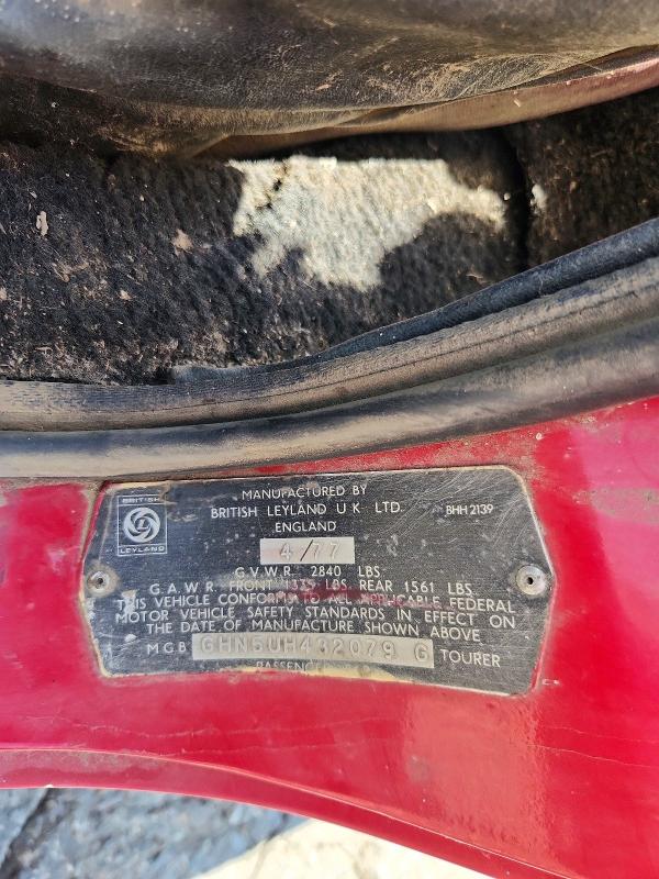 Продажа на аукционе авто 1977 Mgb Convertibl, vin: GHN5UH0432079G, номер лота: 65698626