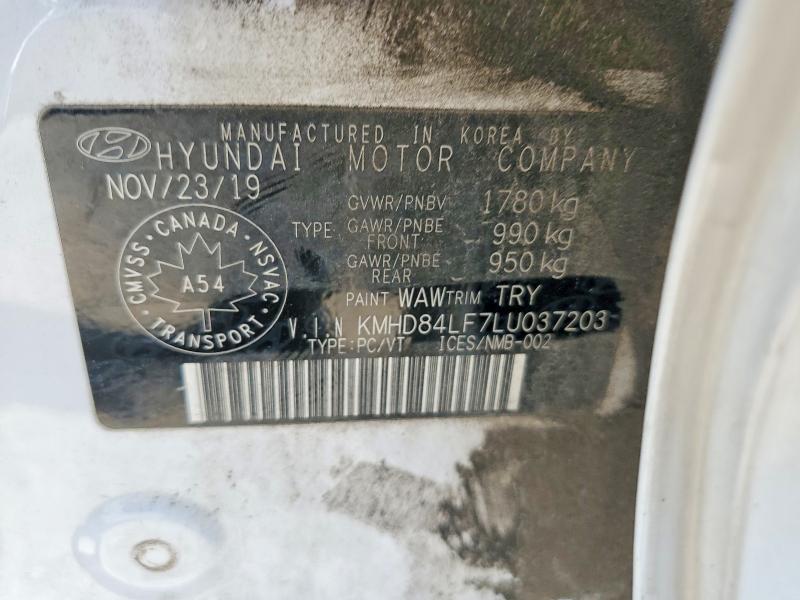 2020 Hyundai Elantra მანქანა იყიდება აუქციონზე, vin: KMHD84LF7LU037203, აუქციონის ნომერი: 62901596