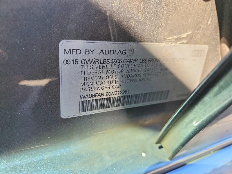 Aukcja sprzedaży 2016 Audi A4, vin: WAUBFAFL9GN012981, numer aukcji: 66350876
