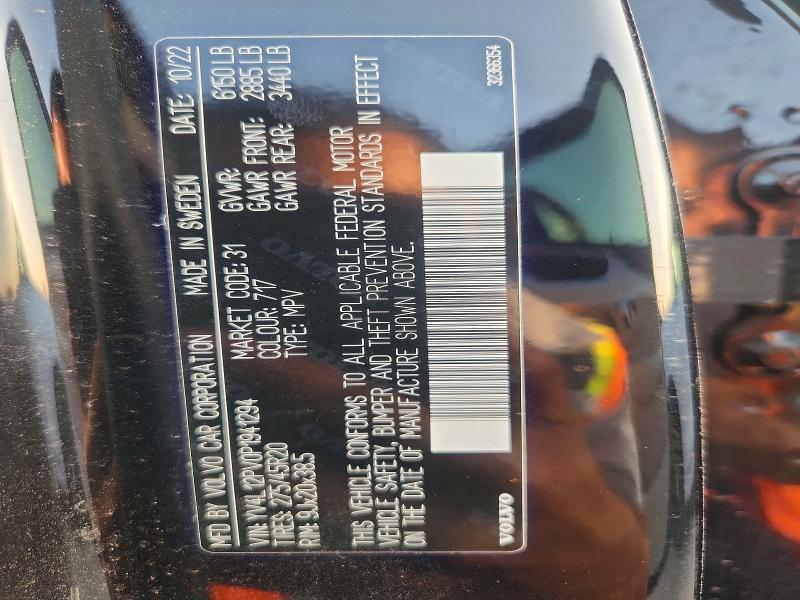 Aukcja sprzedaży 2023 Volvo Xc90, vin: YV4L12PV0P1941294, numer aukcji: 64945716