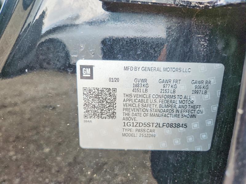 2020 Chevrolet Malibu მანქანა იყიდება აუქციონზე, vin: 1G1ZD5ST2LF083845, აუქციონის ნომერი: 64621626