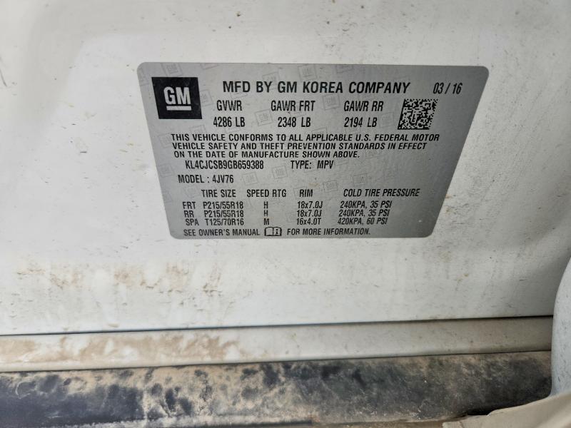Aukcja sprzedaży 2016 Buick Encore, vin: KL4CJCSB9GB659388, numer aukcji: 65099006
