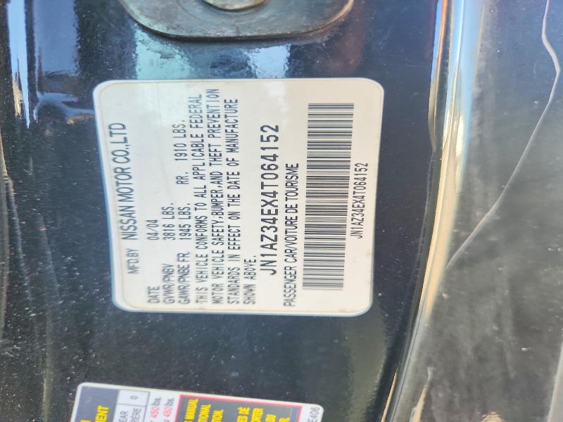 65584066 :رقم المزاد ، JN1AZ34EX4T064152 vin ، 2004 Nissan 350z مزاد بيع