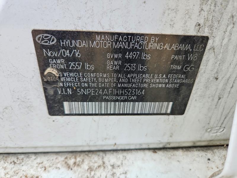 64505606 :رقم المزاد ، 5NPE24AF1HH523164 vin ، 2017 Hyundai Sonata مزاد بيع