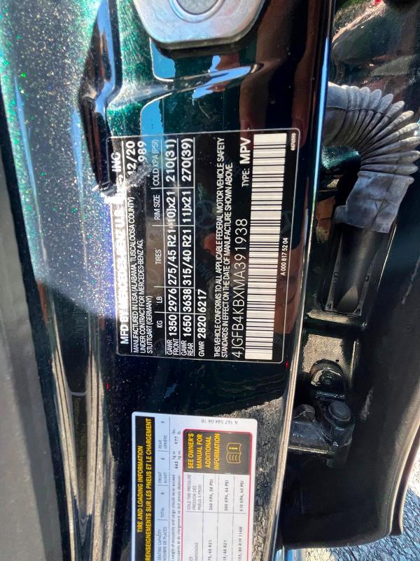 2021 Mercedes-benz Gle მანქანა იყიდება აუქციონზე, vin: 4JGFB4KBXMA391938, აუქციონის ნომერი: 65510626