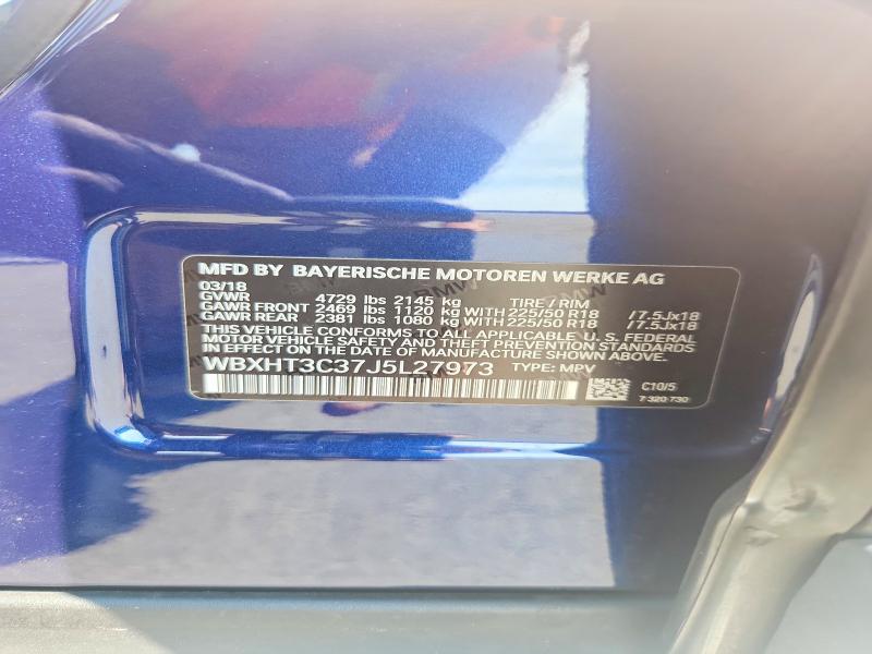 Aukcja sprzedaży 2018 Bmw X1, vin: WBXHT3C37J5L27973, numer aukcji: 64415786