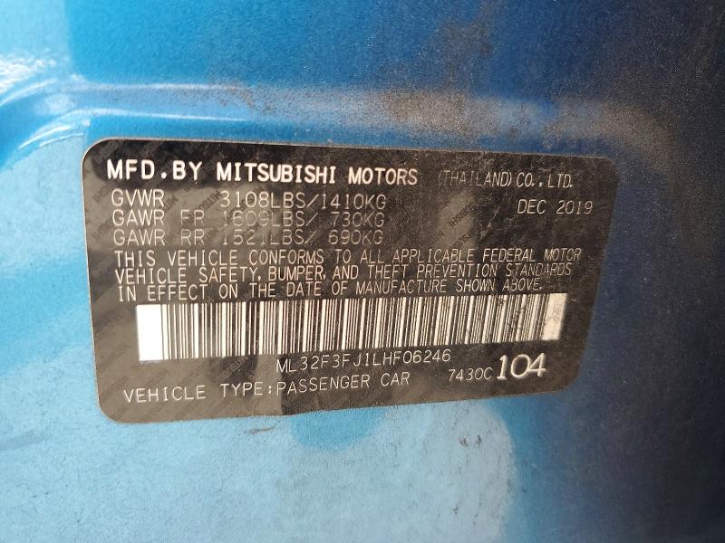 Продажа на аукционе авто 2020 Mitsubishi Mirage, vin: ML32F3FJ1LHF06246, номер лота: 65126746
