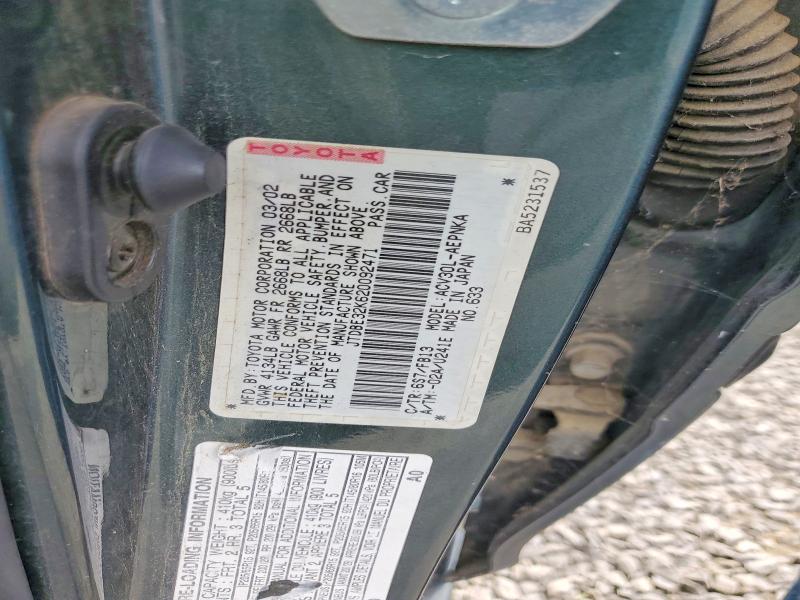 Aukcja sprzedaży 2002 Toyota Camry, vin: JTDBE32K620092471, numer aukcji: 65602806