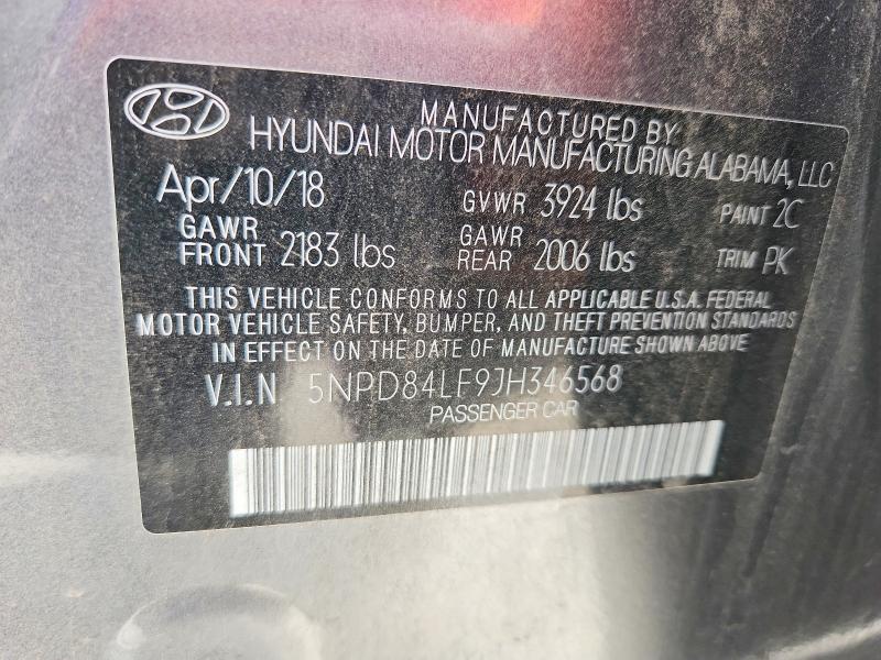 Продажа на аукционе авто 2018 Hyundai Elantra, vin: 5NPD84LF9JH346568, номер лота: 64426946
