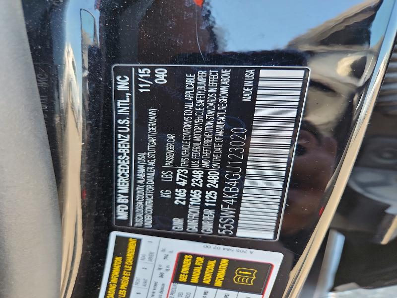 Aukcja sprzedaży 2016 Mercedes-benz C, vin: 55SWF4KB4GU123020, numer aukcji: 65434826