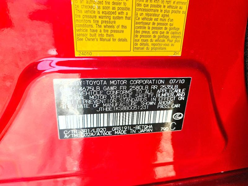 Продаж на аукціоні авто 2011 Lexus Gs, vin: JTHBE1KS8B0051231, номер лоту: 64583836