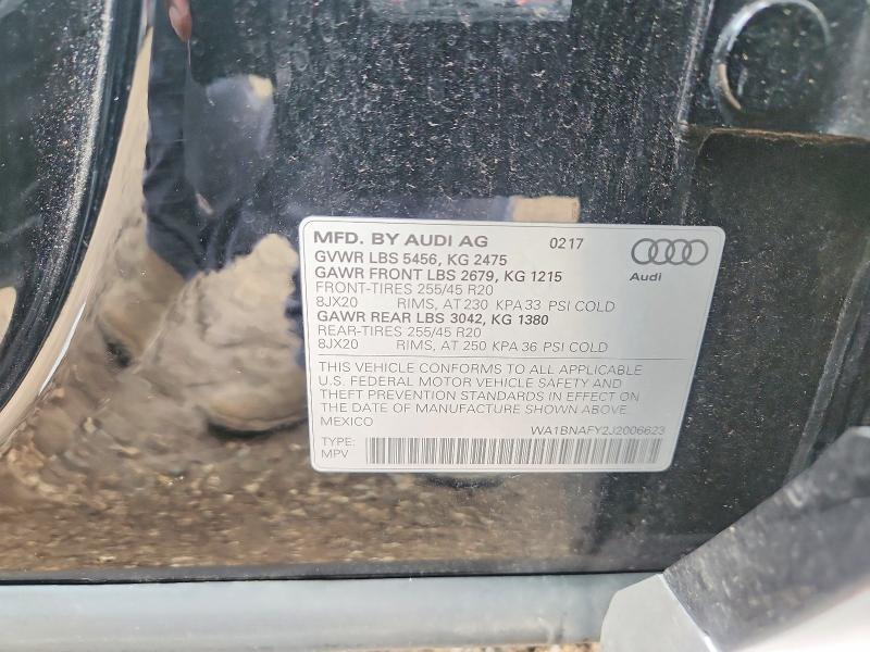 Aukcja sprzedaży 2018 Audi Q5, vin: WA1BNAFY2J2006623, numer aukcji: 64787616