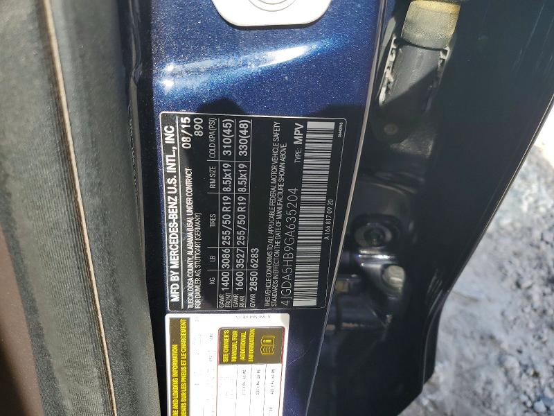 66510936 :رقم المزاد ، 4JGDA5HB9GA635204 vin ، 2016 Mercedes-benz Gle مزاد بيع