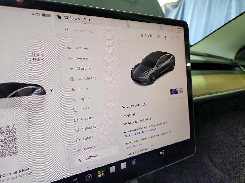 2022 Tesla Model 3 მანქანა იყიდება აუქციონზე, vin: 5YJ3E1EA6NF287505, აუქციონის ნომერი: 63766556