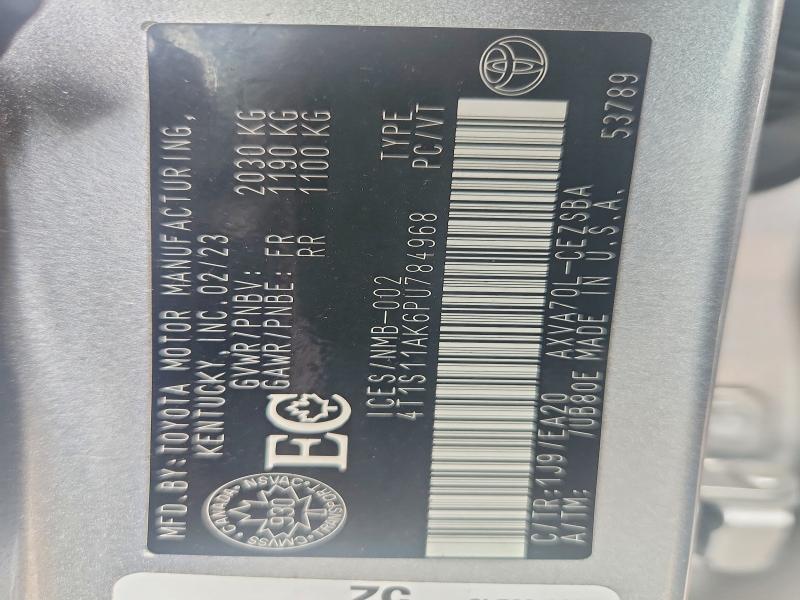 Продажа на аукционе авто 2023 Toyota Camry, vin: 4T1S11AK6PU784968, номер лота: 64033056