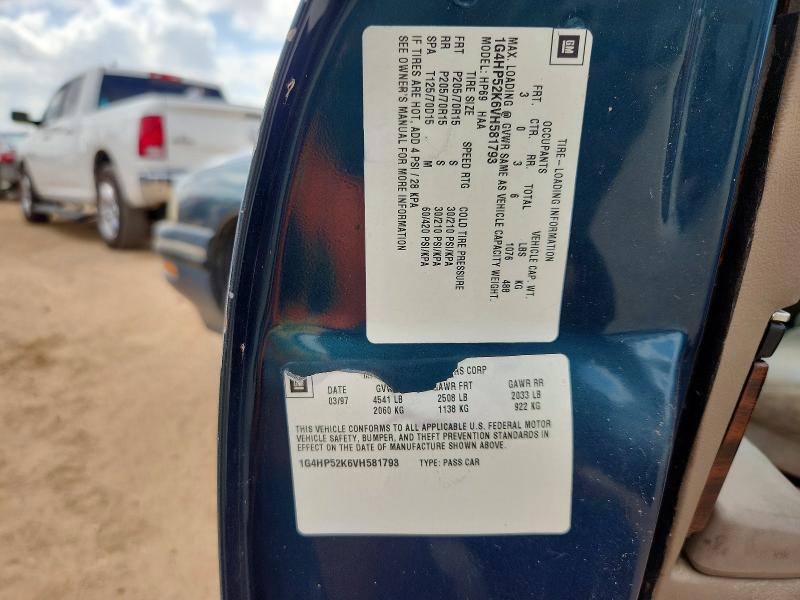 1997 Buick Lesabre მანქანა იყიდება აუქციონზე, vin: 1G4HP52K6VH581793, აუქციონის ნომერი: 65346886