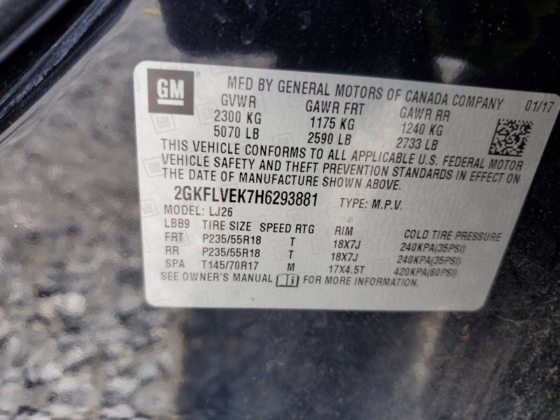 2017 Gmc Terrain მანქანა იყიდება აუქციონზე, vin: 2GKFLVEK7H6293881, აუქციონის ნომერი: 66714506