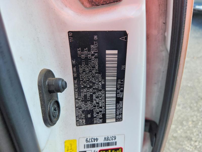 2011 Toyota Sienna მანქანა იყიდება აუქციონზე, vin: 5TDYK3DC9BS096391, აუქციონის ნომერი: 66367656