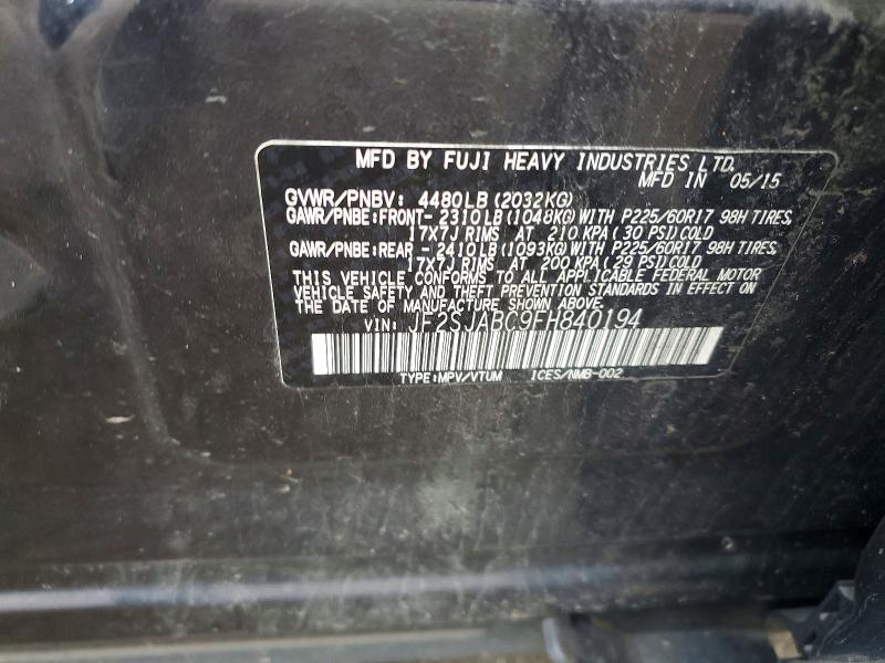 Aukcja sprzedaży 2015 Subaru Forester, vin: JF2SJABC9FH840194, numer aukcji: 65216286