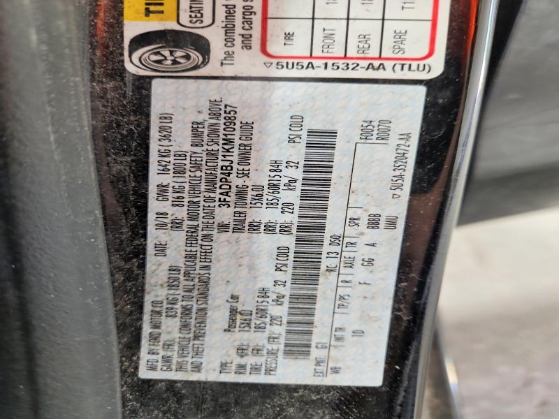 Aukcja sprzedaży 2019 Ford Fiesta, vin: 3FADP4BJ1KM109857, numer aukcji: 63667316