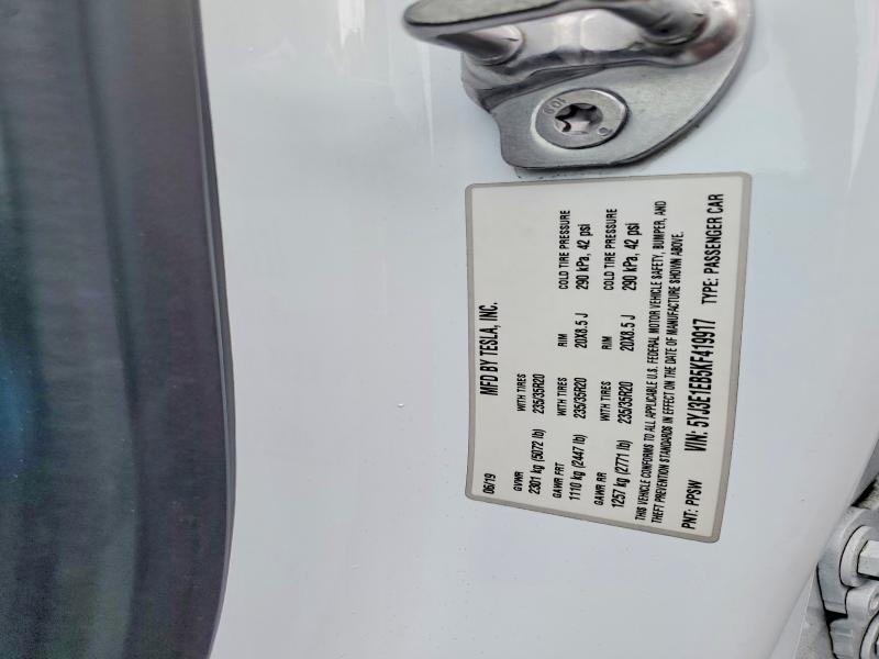 Aukcja sprzedaży 2019 Tesla Model 3, vin: 5YJ3E1EB5KF419917, numer aukcji: 65397576