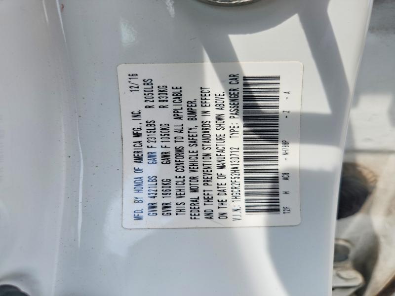 63286186 :رقم المزاد ، 1HGCR2F52HA130712 vin ، 2017 Honda Accord مزاد بيع