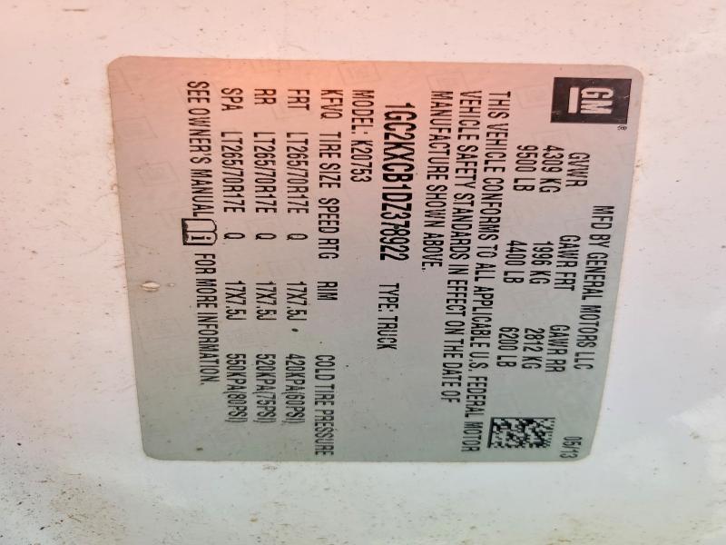 2013 Chevrolet Silverado მანქანა იყიდება აუქციონზე, vin: 1GC2KXCB1DZ378922, აუქციონის ნომერი: 63721686