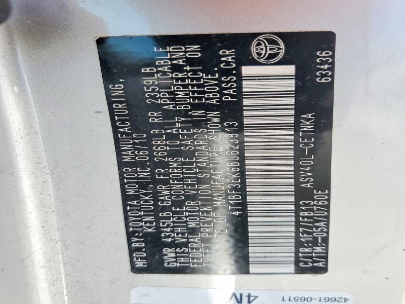 Aukcja sprzedaży 2011 Toyota Camry, vin: 4T1BF3EK6BU623813, numer aukcji: 65724646