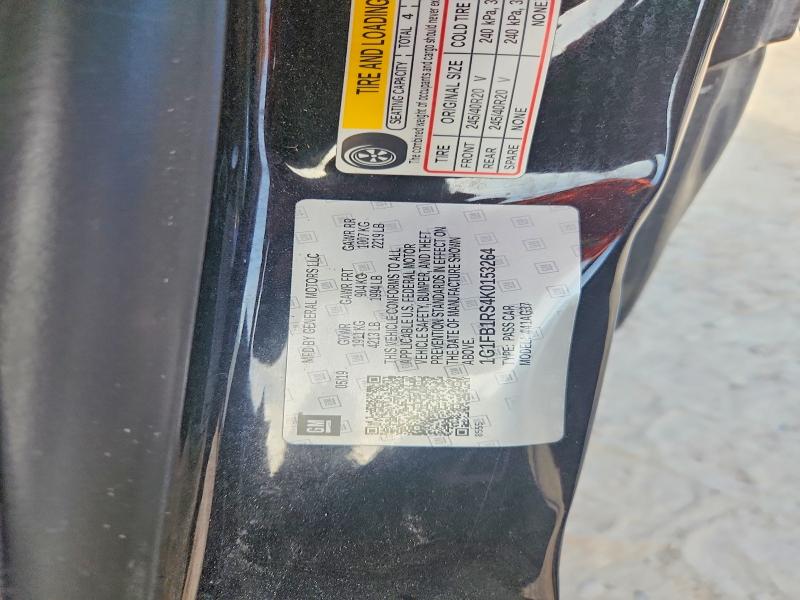 2019 Chevrolet Camaro მანქანა იყიდება აუქციონზე, vin: 1G1FB1RS4K0153264, აუქციონის ნომერი: 64812846
