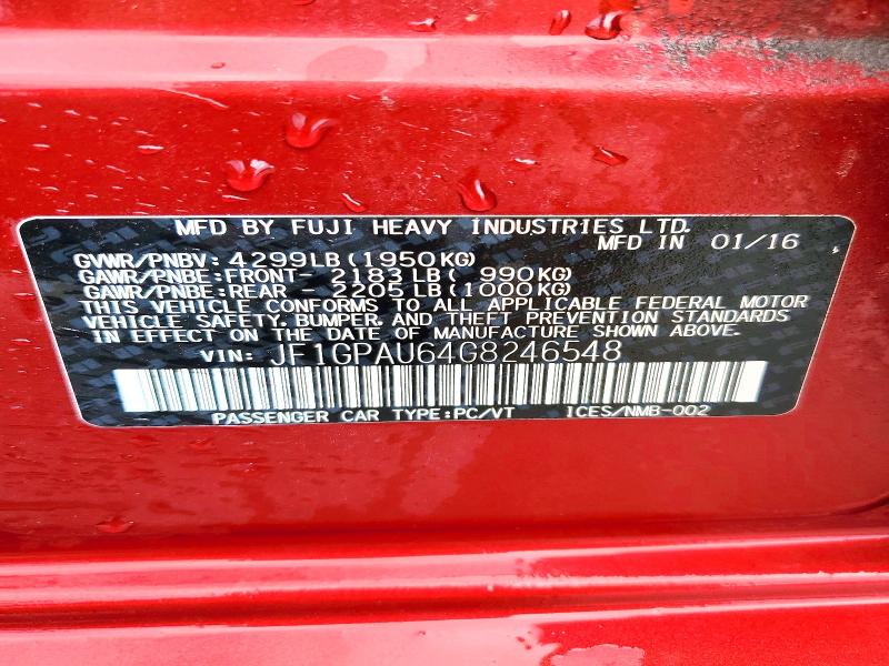 Продажа на аукционе авто 2016 Subaru Impreza, vin: JF1GPAU64G8246548, номер лота: 66463706