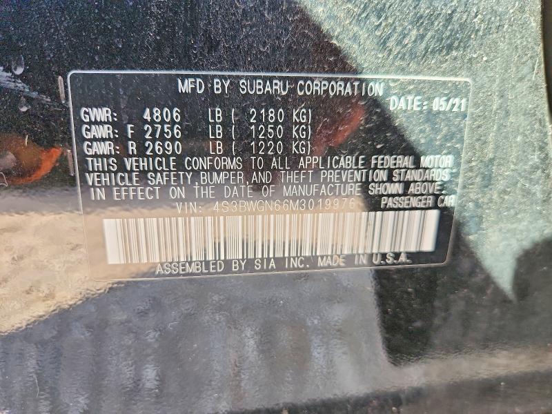 Продажа на аукционе авто 2021 Subaru Legacy, vin: 4S3BWGN66M3019976, номер лота: 64995636