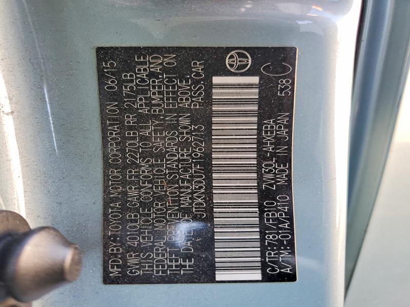 Aukcja sprzedaży 2015 Toyota Prius, vin: JTDKN3DU7F1962713, numer aukcji: 64315546