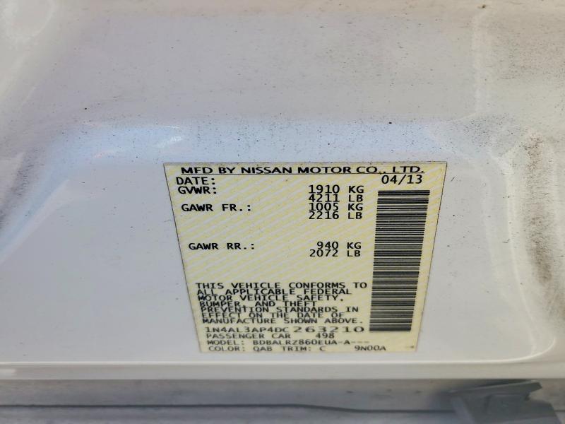 Aukcja sprzedaży 2013 Nissan Altima, vin: 1N4AL3AP4DC263210, numer aukcji: 65356536