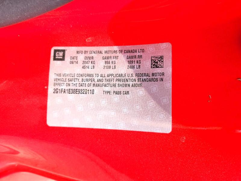 66425166 :رقم المزاد ، 2G1FA1E38E9320110 vin ، 2014 Chevrolet Camaro مزاد بيع