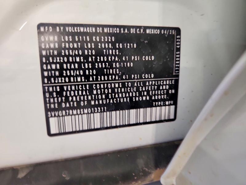 63515306 :رقم المزاد ، 3VVGR7RM8SM013311 vin ، 2025 Volkswagen Tiguan مزاد بيع