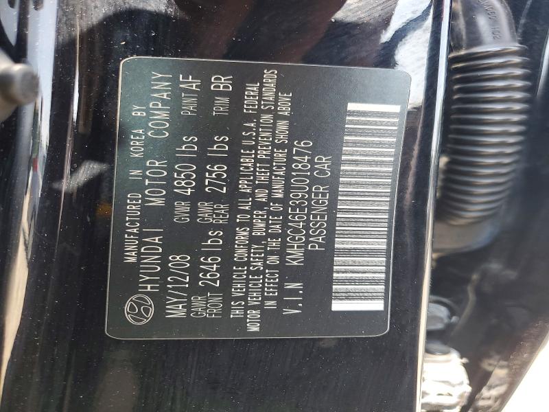 64290406 :رقم المزاد ، KMHGC46E39U018476 vin ، 2009 Hyundai Genesis مزاد بيع